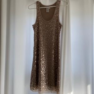 Max studio champagne sequin dress